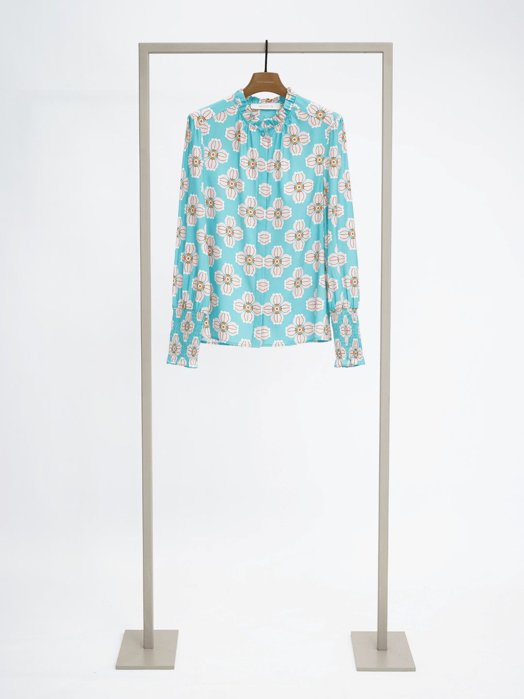 Seidenbluse mit Blumenmuster