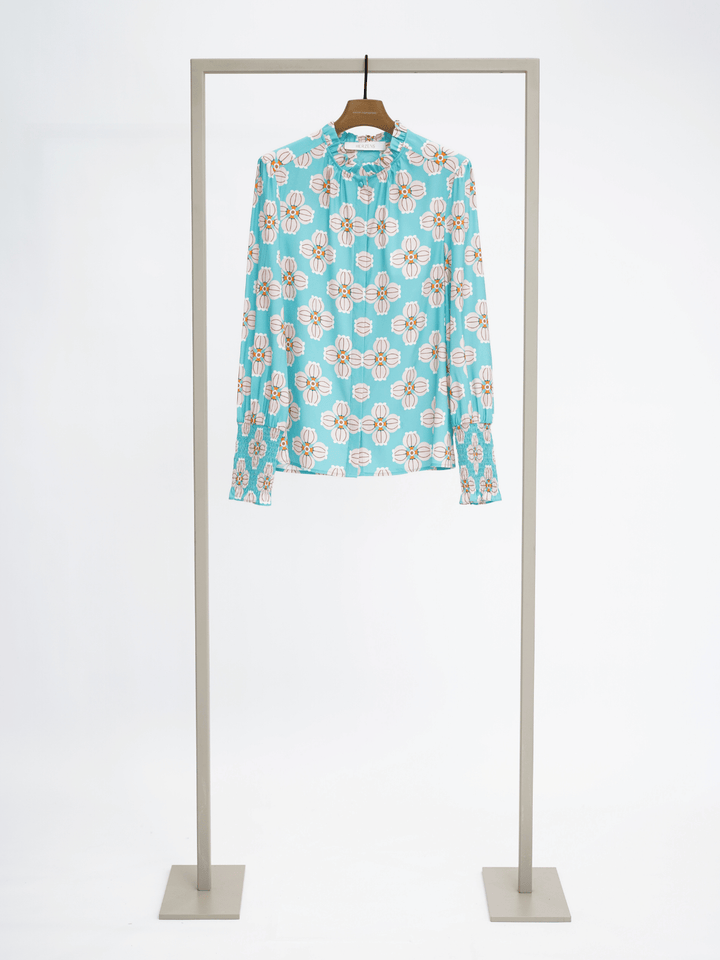 Seidenbluse mit Blumenmuster