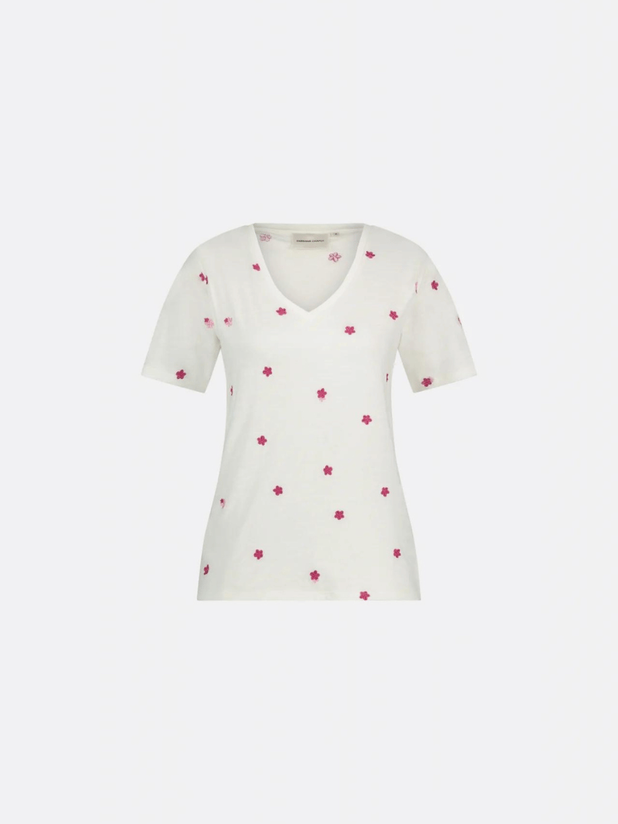 Phill V-neck Pink Flower T-Shirt