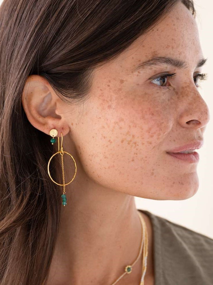 Talent Aventurine Gold Plated Earrings