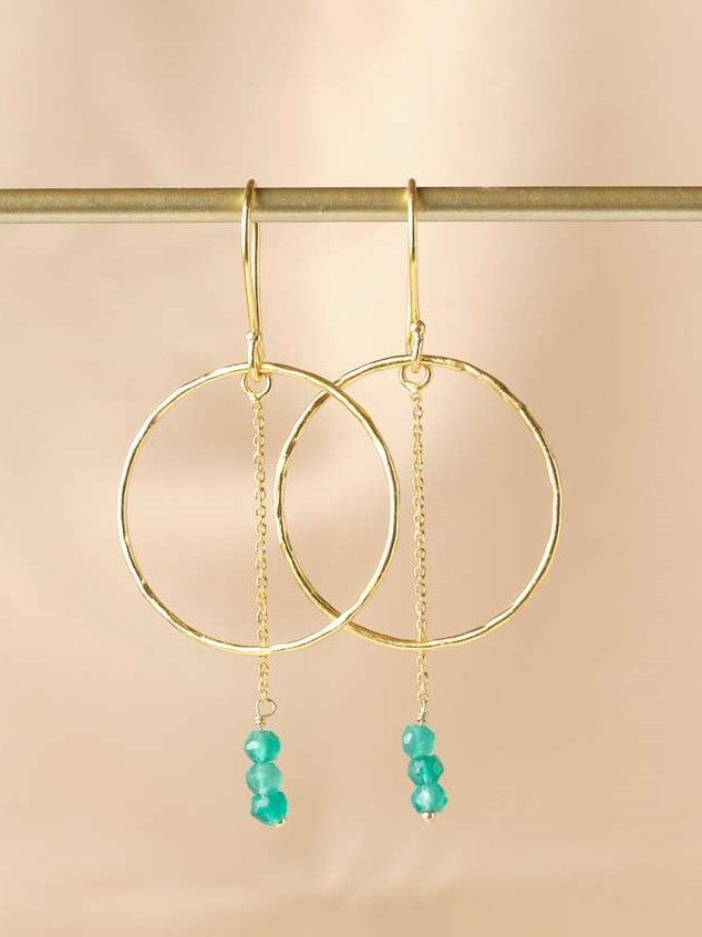 Talent Aventurine Gold Plated Earrings