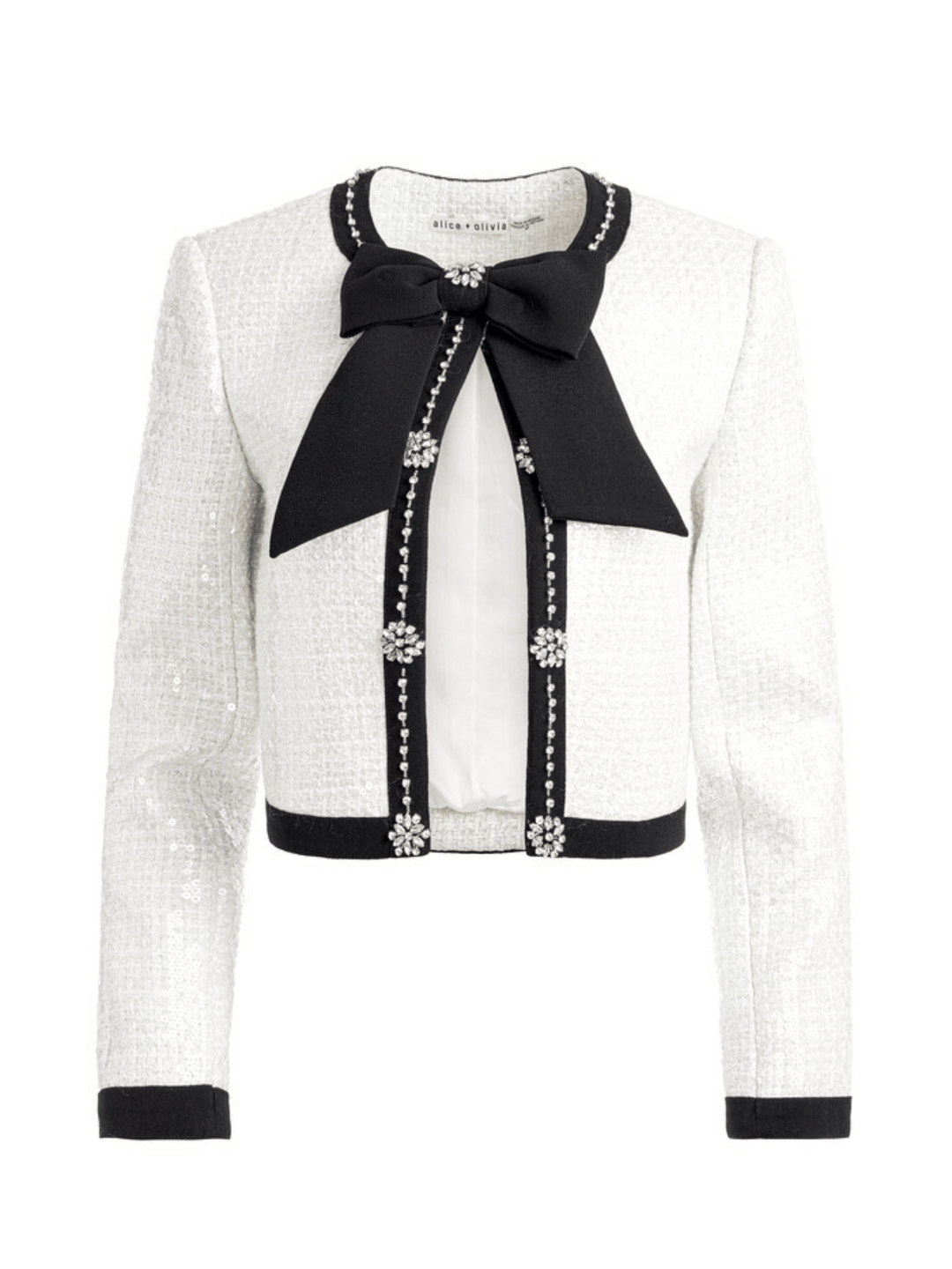 GWYNETH EMBELLISHED CROPPED BOW JACKET