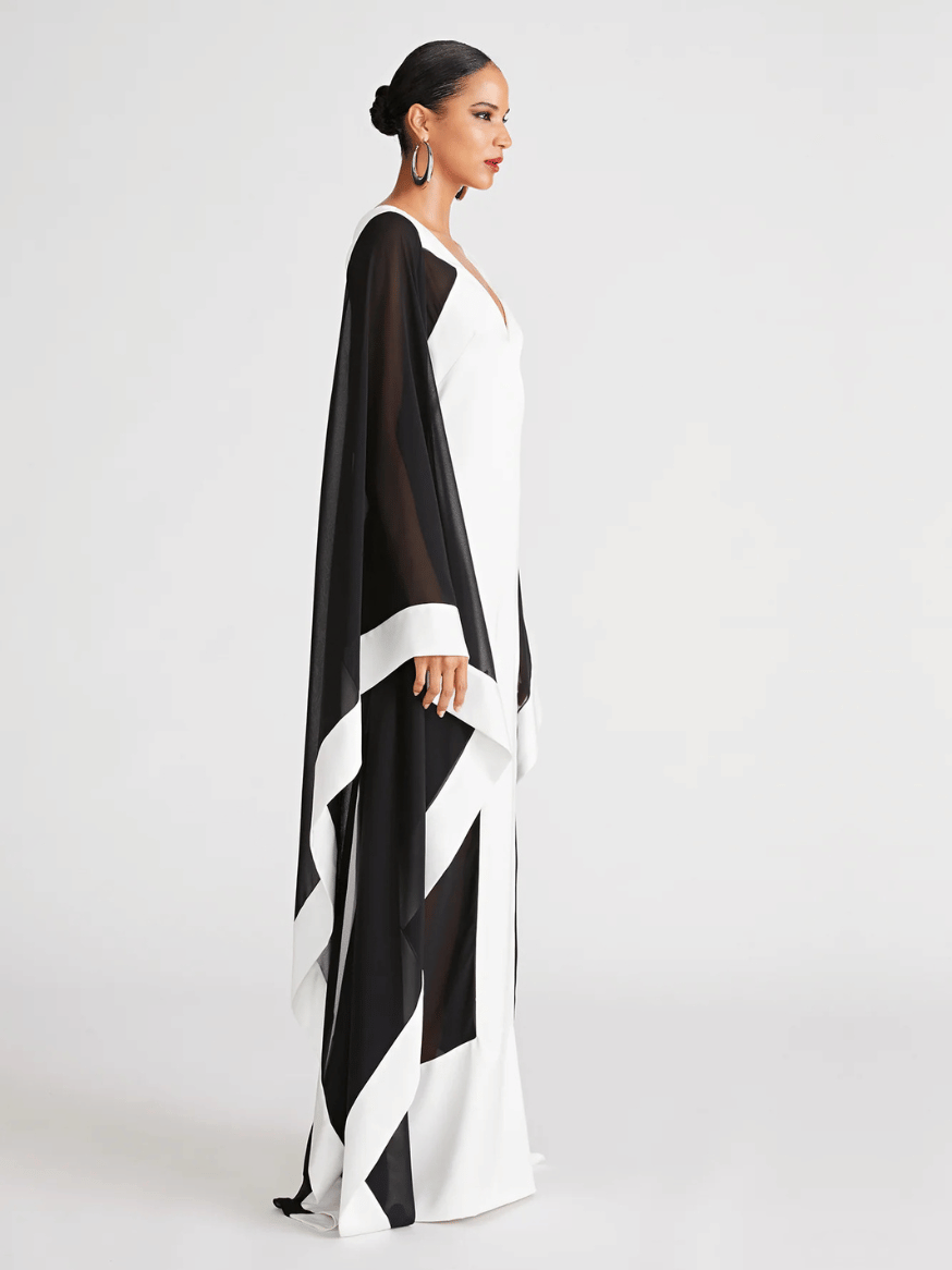 YARA GOWN IN SATIN &amp; CHIFFON