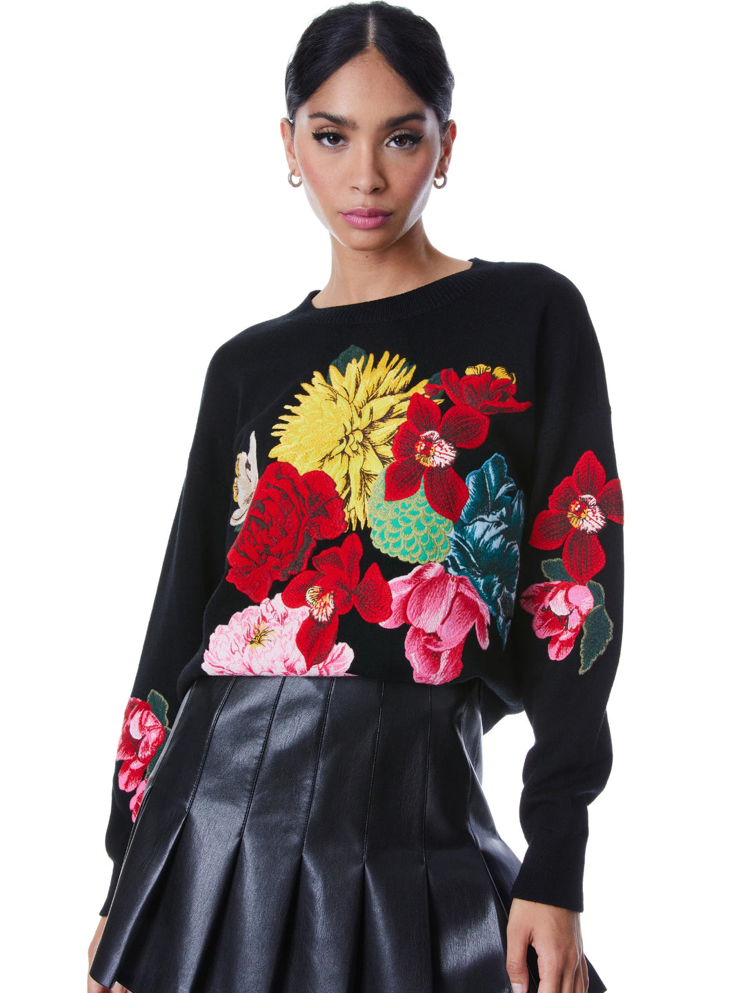 Belva floral jacquard crewneck