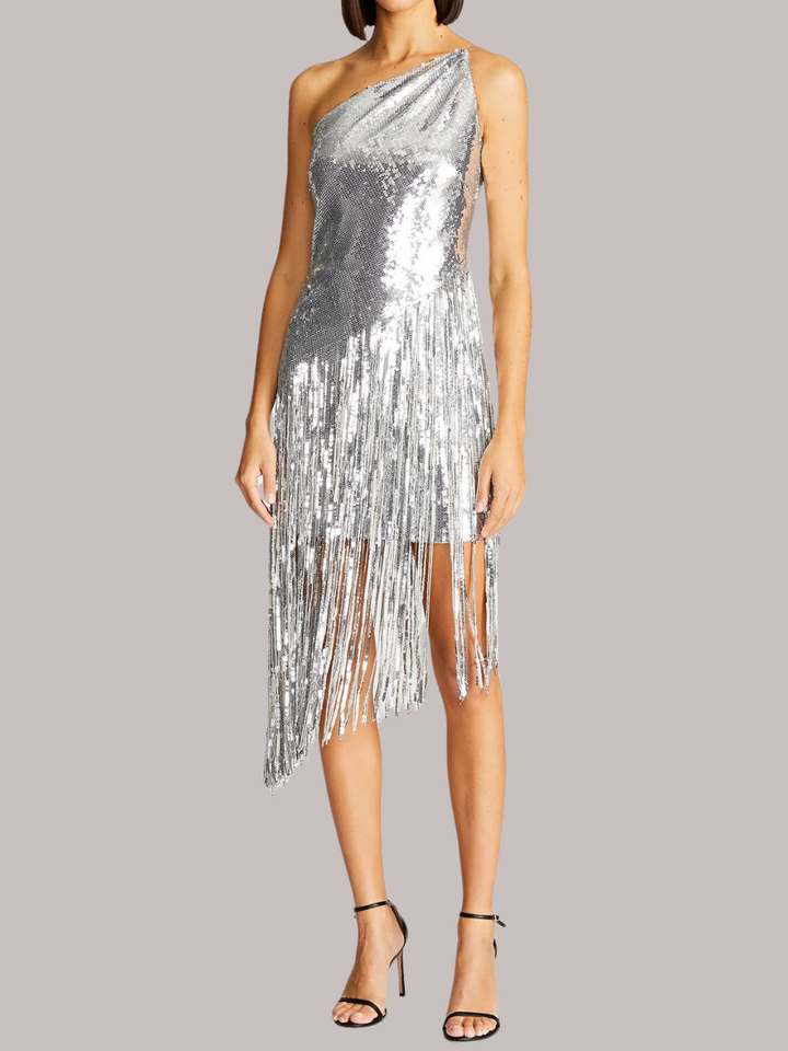 TONYA dress with sequin fringes