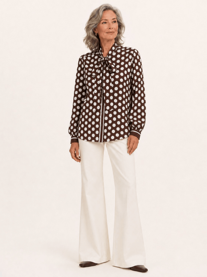 Seidenbluse mit Punkten