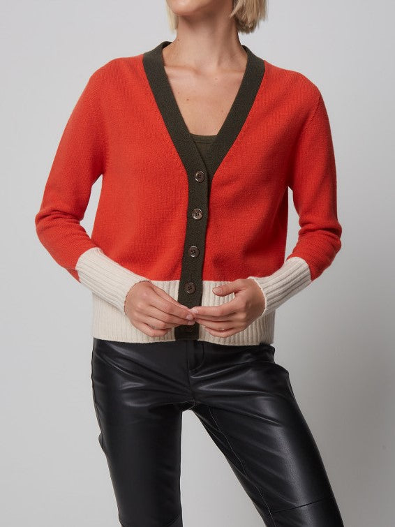 Cardigan Tricolor Cashmere Wolle