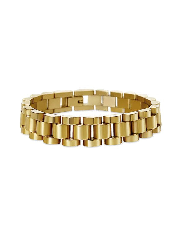 Gold Chunky Watch Band Bracelet