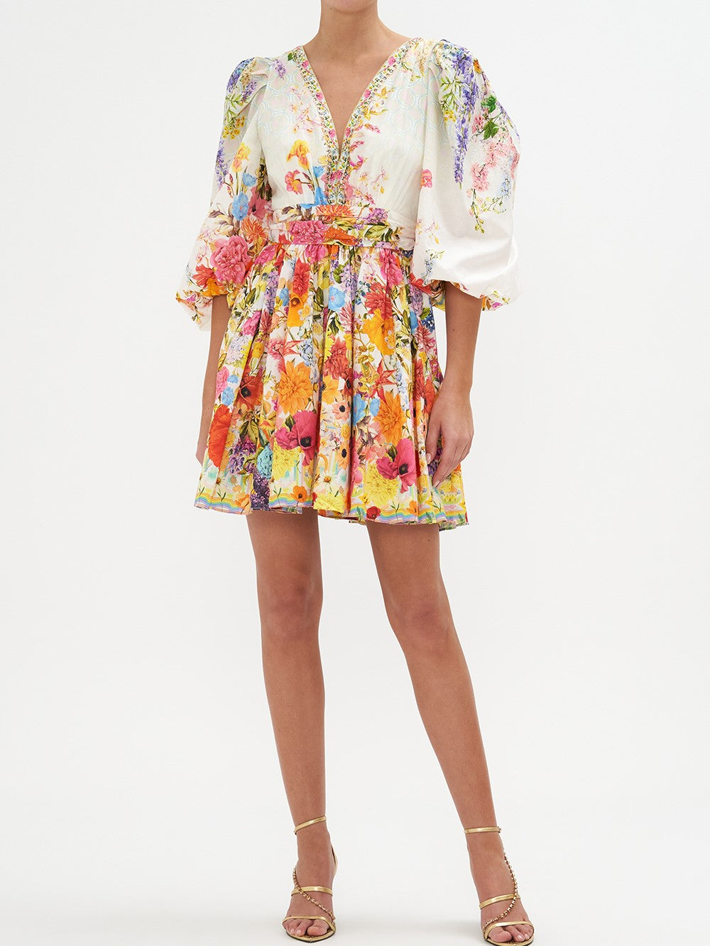 Sunlight Symphony - Flared blouse dress