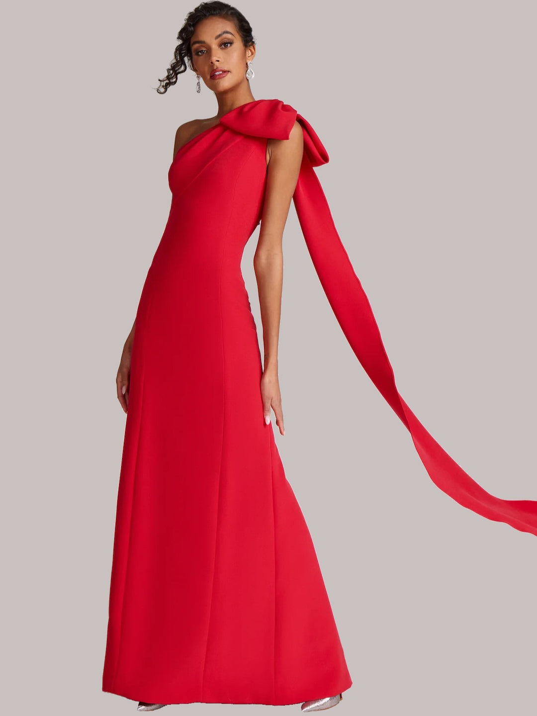 One-Shoulder-Kleid mit Schleife