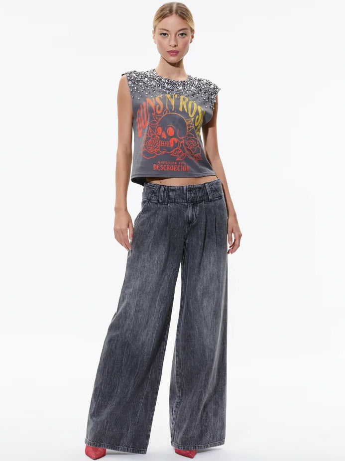 MICAH EMBELLLISHED CROPPED MUSCLE TANK